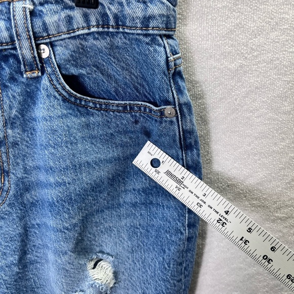 Aeropostale Distressed Mom Jeans Womens 4 100% cotton Blue Denim Trashed 2358 - Picture 4 of 10